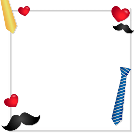 Transparent Minimalist Frame with Hearts, Mustaches, Ties - Download Free Stock Videos Pikwizard.com