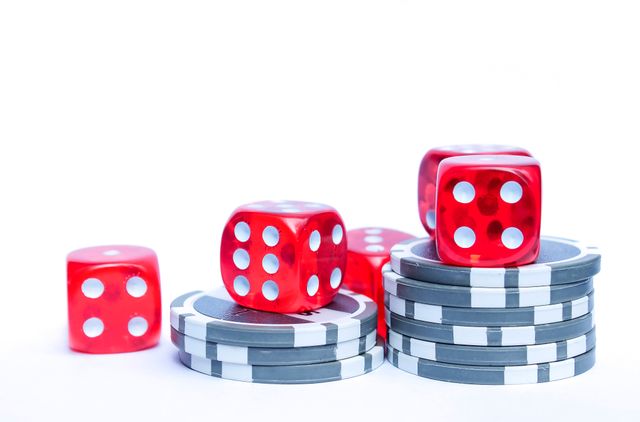 Red Dice and Poker Chips Isolated on White Background - Download Free Stock Photos Pikwizard.com