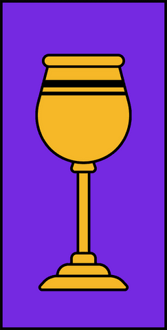 Stylized golden chalice icon on transparent background