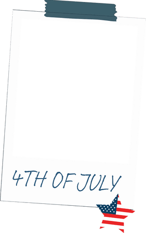 Fourth of july transparent frame with patriotic star graphic