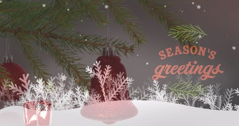 Festive christmas card with ornaments and greetings