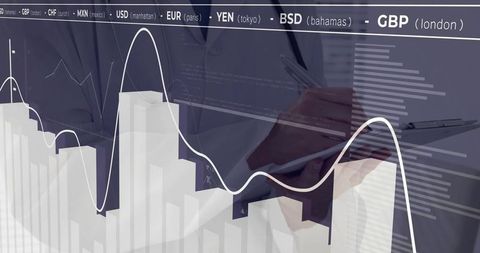 Businessperson Analyzing Financial Data with Digital Currency Chart