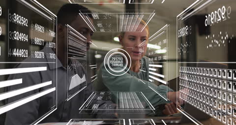 Diverse Business Team Analyzing Complex Data Visualizations