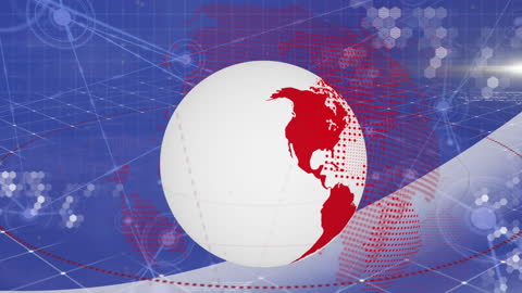 Global Network Connections Animation with Spinning Globe