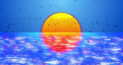 Abstract Sunrise with Vibrant Water Reflection