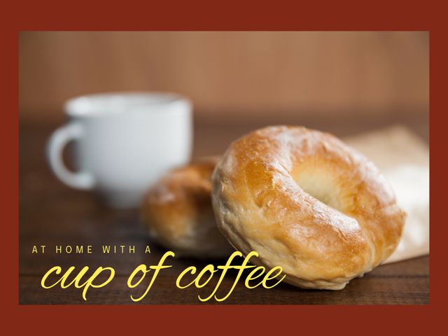 Cozy Breakfast with Coffee and Bagels on Wooden Table - Download Free Stock Videos Pikwizard.com
