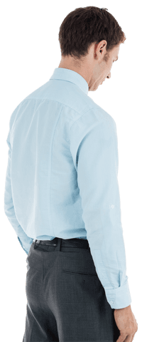 Businessman in Light Blue Shirt and Gray Slacks Standing Transparent Background