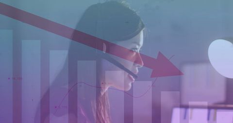 Conceptual Visualization of Businesswoman in Data Processing Routine