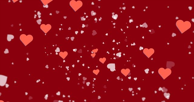 Hearts Floating on Red Background for Valentine's Day - Download Free Stock Images Pikwizard.com