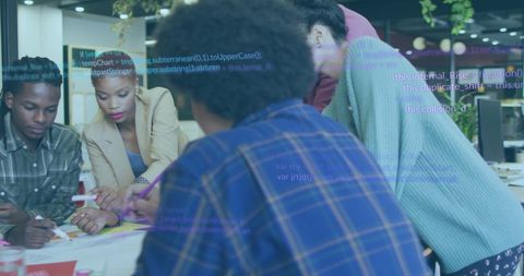 Diverse Team Analyzing Financial Data Collaborative Workspace