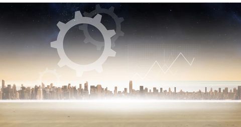 Financial Data Processing Synaptic Lighting on Urban Skyline - Download Free Stock Images Pikwizard.com