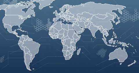 Digital World Map Illustrating Global Networking and Data Processing - Download Free Stock Images Pikwizard.com