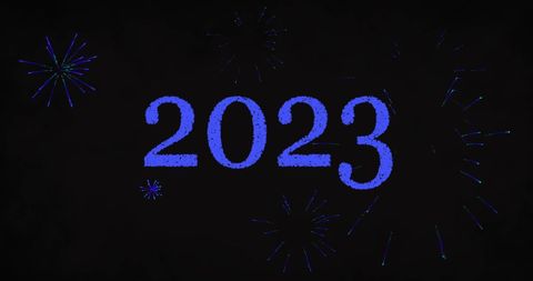 2023 New Year Celebration with Blue Fireworks - Download Free Stock Images Pikwizard.com