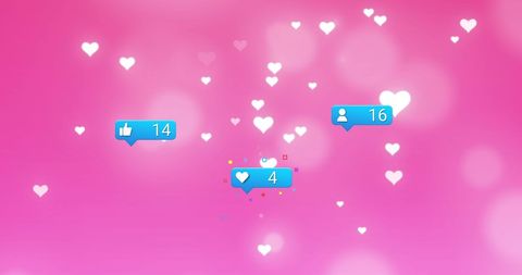 Social Media Interactions on Pink Background - Download Free Stock Images Pikwizard.com