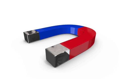clipart of u-shaped blue and red magnet on transparent background - Download Free Stock Videos Pikwizard.com