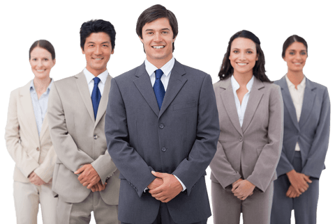 Diverse Smiling Business Team on Transparent Background