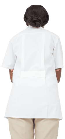 Back View of Nurse in White Uniform with a Transparent Touch - Download Free Stock Videos Pikwizard.com