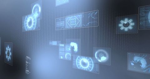 Digital Interface With Data Processing and Scanning Display - Download Free Stock Images Pikwizard.com