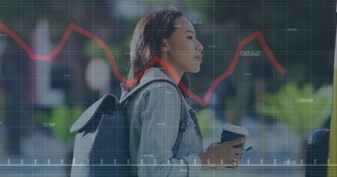 Contemplative Woman Analyzing Financial Data