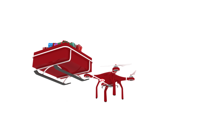 Transparent drone pulling Christmas sleigh with gifts isolated - Download Free Stock Videos Pikwizard.com