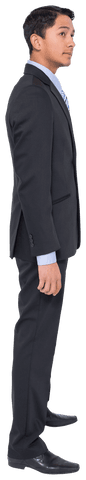 Profile View of Businessman Contemplating Ideas, Transparent Background
