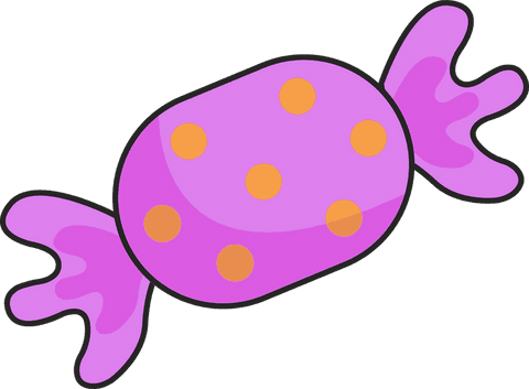 Whimsical Cartoon Candy with Transparent Background