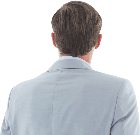 transparent back view of businessman in office setting - Download Free Stock Videos Pikwizard.com