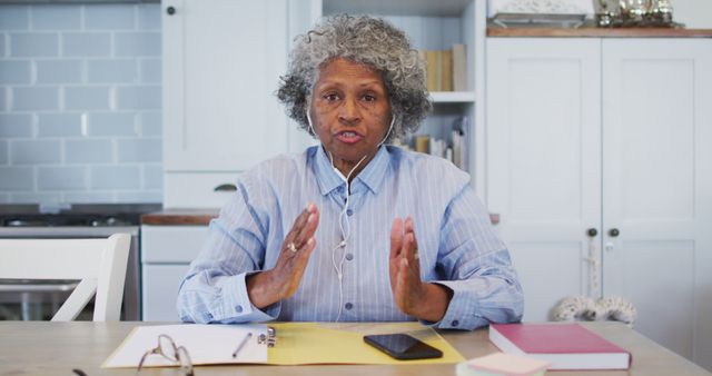 Senior Woman Video Conferencing from Home Office - Download Free Stock Images Pikwizard.com