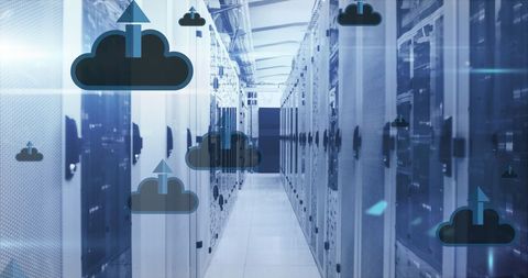 Digital Clouds Overlapping Data Centre Servers - Download Free Stock Images Pikwizard.com