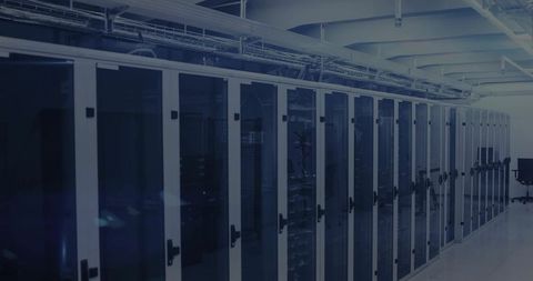 Modern Data Center with Server Racks and Advanced Networking