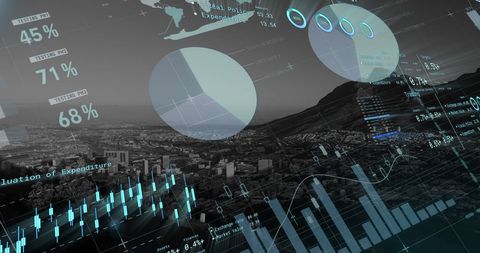 Data Visualization Over Cityscape - Download Free Stock Images Pikwizard.com