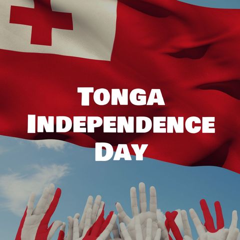 tonga independence day celebration with patriotic painted hands - Download Free Stock Templates Pikwizard.com