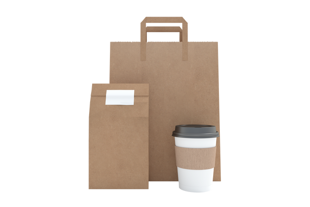 Transparent Paper Bag and Takeaway Cup Mockup for Lifestyle and Eco-Friendly Shopping - Download Free Stock Videos Pikwizard.com