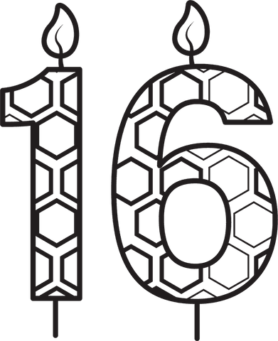 hexagon patterned black 16th birthday candle on transparent background - Download Free Stock Videos Pikwizard.com