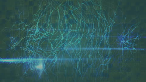 Futuristic Glowing Light Trails with Digital Interface