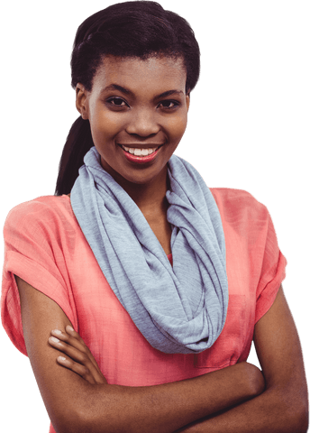 Happy African American Woman Smiling Arms Crossed Transparent Background - Download Free Stock Videos Pikwizard.com
