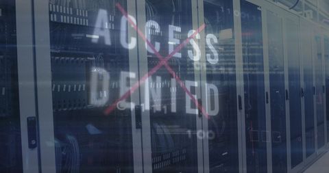 Access Denied Over Servers Network Security Concept - Download Free Stock Images Pikwizard.com