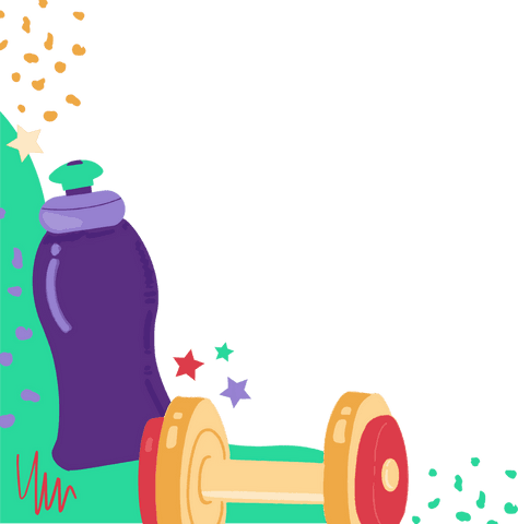 Transparent Fitness Illustration with Water Bottle and Dumbbell - Download Free Stock Videos Pikwizard.com