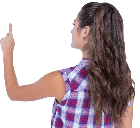 Transparent Back View Woman Pointing Her Finger - Download Free Stock Videos Pikwizard.com