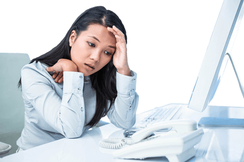 Unsmiling Businesswoman Stress Transparent Office Desk - Download Free Stock Videos Pikwizard.com