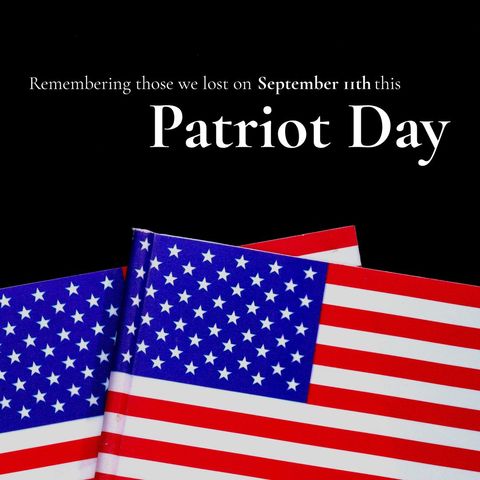 American Flags with Patriot Day Memorial Reminder - Download Free Stock Templates Pikwizard.com
