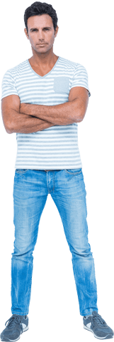 transparent image of confident man in casual cross-armed pose - Download Free Stock Videos Pikwizard.com