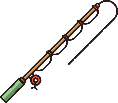 vector fishing rod illustration on transparent background - Download Free Stock Videos Pikwizard.com