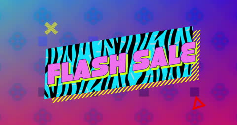 Flash Sale Banner with Retro Zebra Pattern