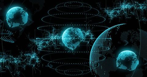 Tech Networks with Abstract Digital Globe and Data Lines - Download Free Stock Images Pikwizard.com