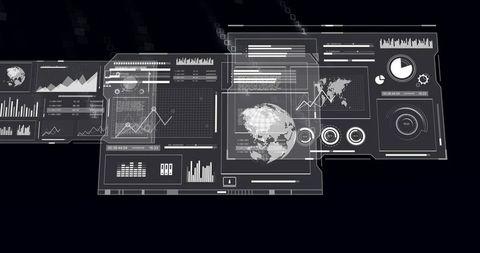 futuristic digital interface with binary coding and data analysis - Download Free Stock Images Pikwizard.com