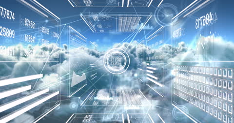 Abstract Digital Network with Cloud Integration