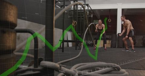 dynamic fitness tracking with data overlay in gym setting - Download Free Stock Images Pikwizard.com