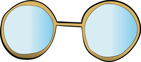 Yellow glasses illustration with transparent background