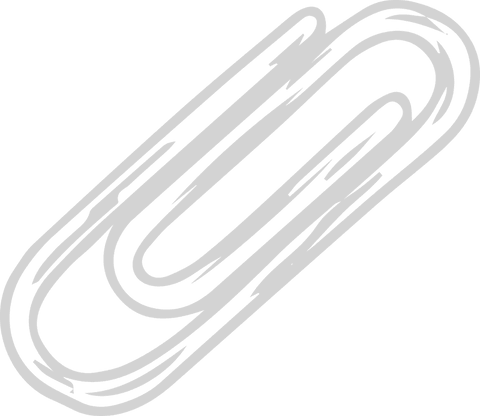 Transparent stylized paperclip icon on minimalist brush-stroke background